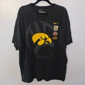 Y2K Nike Iowa T-Shirt Black Size XL Loose Fit, Hawk Eyes Football, Bowl Game